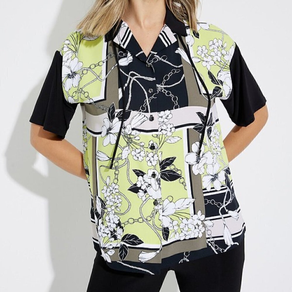 Joseph Ribkoff Urban Oasis Collection Short Sleeve Top Nwot